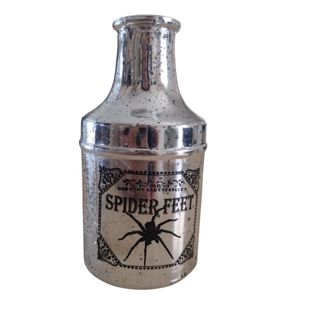 Glitter Lotion Mercuri Bottle For‎ Decoration Only Spider Feet Halloween 5" Tall